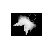 Andělská křídla peří, 10x10cm, bílá