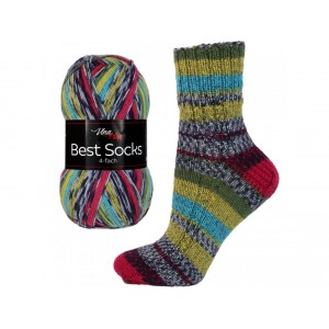 Příze Best Socks - černá, zelená, červená