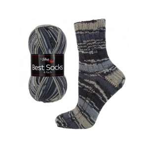 Ponožková příze Best Socks - šedo-černá