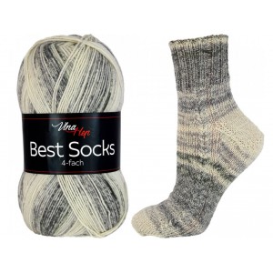 Ponožková příze Best Socks - bílo-černá