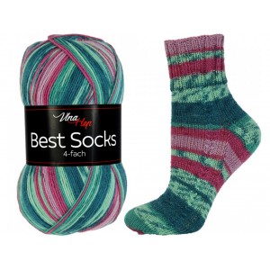 Příze Best Socks - zeleno-růžová