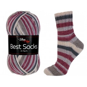 Ponožková příze Best Socks - černá, béžová, červená