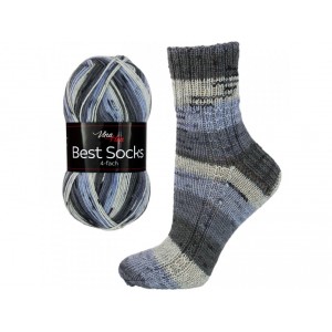 Příze Best Socks - šedo-modrá