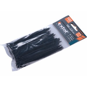 Stahovací pásky na kabely 100x2,5mm, černé