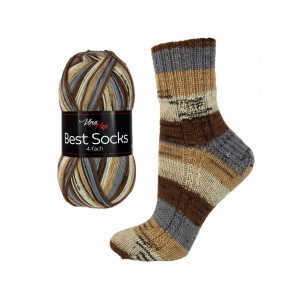 Ponožková příze Best Socks - šedo-béžová