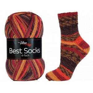 Příze Best Socks - hnědo-orazžová