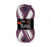 Vlna Tulip color - bílá, šedá, fialová