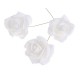 Dekorace - květ růže pěnový - zápich, bílý