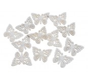 Dekorace - motýl bílý, 2 ks