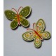 Dekorace - motýl, zelený, 2 ks