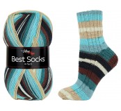 Ponožková příze Best Socks - tyrkysovo-béžová