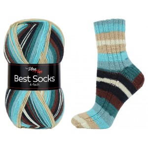 Příze Best Socks - tyrkysovo-béžová