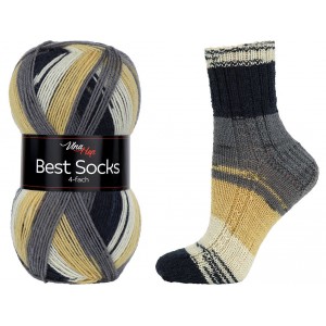 Ponožková příze Best Socks - černá, šedá, béžová