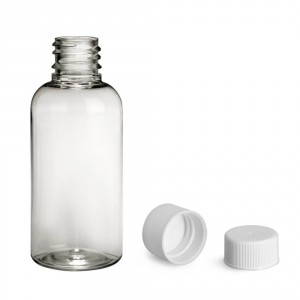 Plastová lahvička vysoká s bílým víčkem 35 ml
