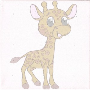 Malování podle čísel na plátno 20x20cm - žirafa