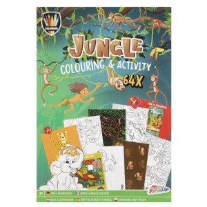 Kniha s omalovánkami A4, jungle