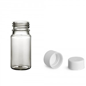 Plastová lahvička čirá s bílým uzávěrem 35 ml