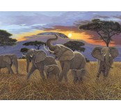 Malování podle čísel 30x40cm - západ slunce nad Kilimanžárem