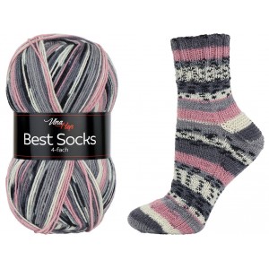 Příze Best Socks - růžovo-šedá