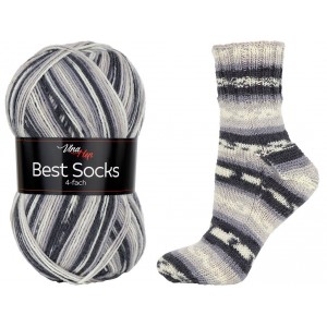Příze Best Socks - černá, šedá, bílá