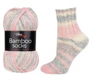 Ponožková příze Bamboo Socks - růžovo-šedá