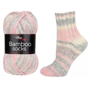 Příze Bamboo Socks - růžovo-šedá