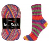 Ponožková příze Best Socks - oranžová, růžová, zelená