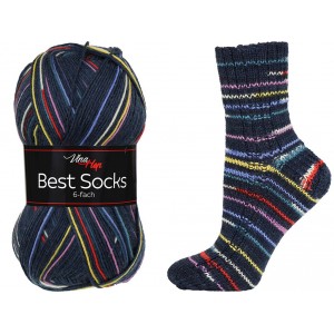 Příze Best Socks - tm. modrá a mix barev