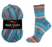 Ponožková příze Best Socks - modrá, béžová, hnědá