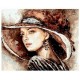Diamantový obrázek 30x40cm, dáma v klobouku