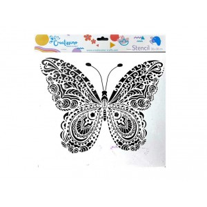 Plastová šablona mandala motýl, 30x30 cm