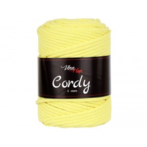 Příze Cordy 5 mm - žlutá