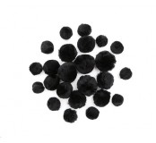 Dekorační pompony, mix velikostí, 24 ks, černé