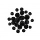 Dekorační pompony, mix velikostí, 24 ks, černé