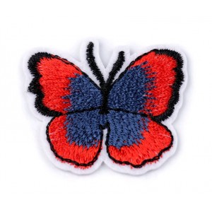 Nažehlovačka - motýl, tm. červená