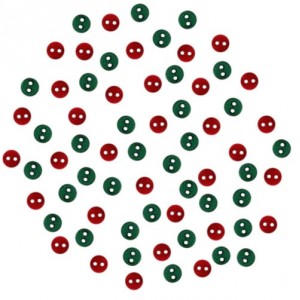 Dekorační knoflíky Round- red/green