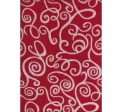 Filc s 3D vzorem 30,5 x 22,9 cm, tl. 1 mm - červená s bílými spirálkami