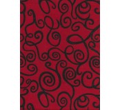 Filc s třpytivým 3D vzorem 30,5 x 22,9 cm, tl. 1 mm - červená s černými spirálkami