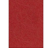 Filc embossovaný 30,5 x 22,9 cm, tl. 1 mm - červený s ornamenty