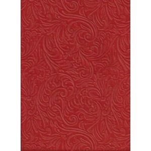 Filc embossovaný 30,5 x 22,9 cm, tl. 1 mm - červený s ornamenty