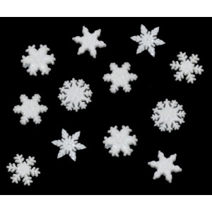 Dekorační knoflíky Glitter Snowflakes