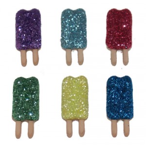 Dekorační knoflíky Glitter popsicles