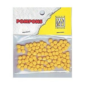 Pompony mini 3mm, 100ks, tm.žlutá