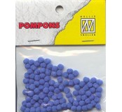 Pompony mini 3mm, 100ks, modrá