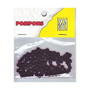 Pompony mini 3mm, 100ks, černá