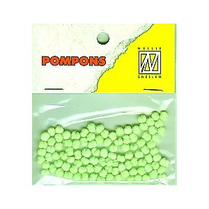 Pompony mini 3mm, 100ks, sv.zelená