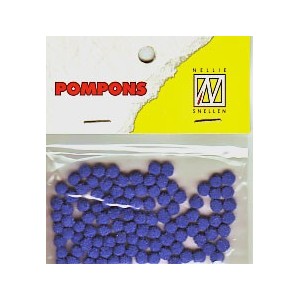 Pompony mini 3mm, 100ks, tm.modrá