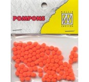 Pompony mini 3mm, 100ks, neon oranž