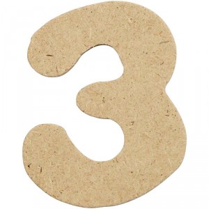 Dřevěná číslice 3