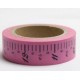 Dekorační lepicí páska Washi - metr růžový